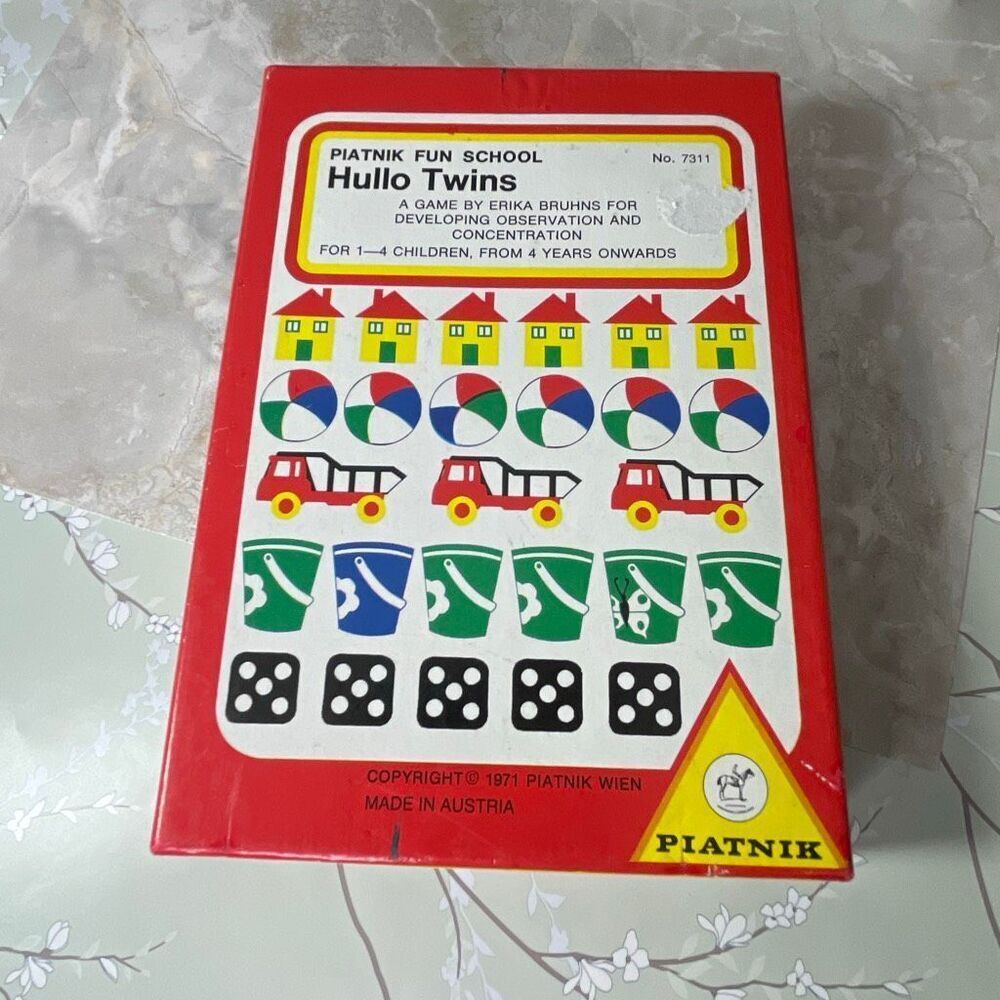 Hullo Twins Piatnik Fun School from Austria observation & concentration cards